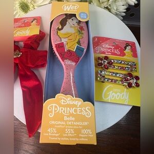 Disney Belle bundle! Wet brush, hair clips and scrunchie all NWT
